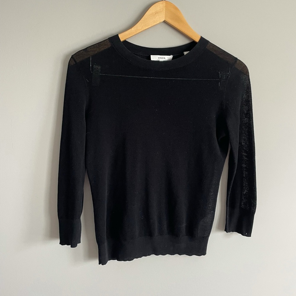 Vince black burnout top